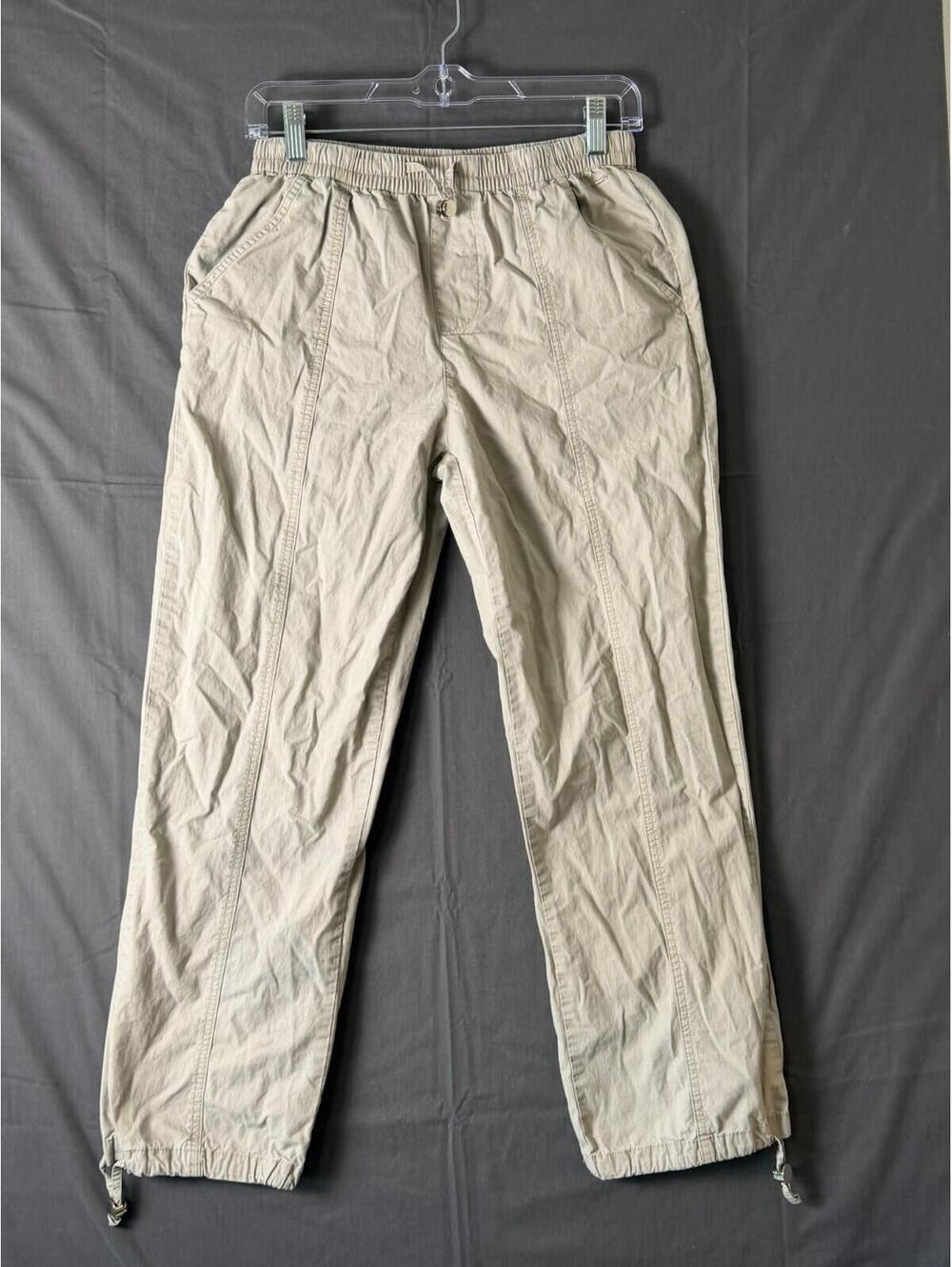 GUESS Los Angeles Women's XS Beige Elastic Waist Jogger Pants Casual Drawstring - Picture 1 of 9